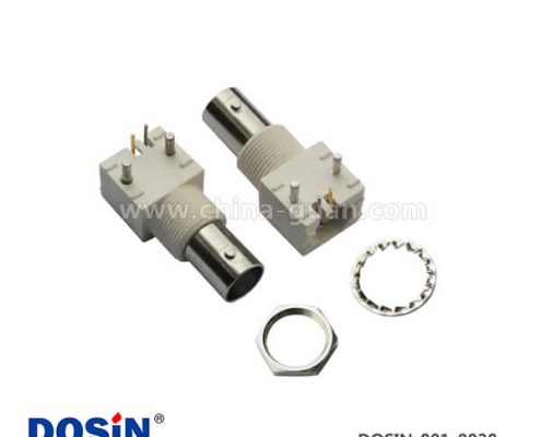 bnc插座母頭彎式50歐姆絕緣RF射頻同軸連接器PCB板端