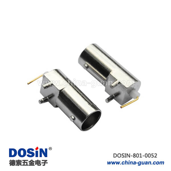 801-0052 bnc連接頭彎式母頭2腳射頻同軸連接器接PCB板端座