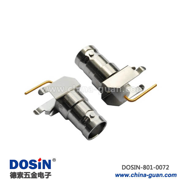 801-0072 bnc 同軸彎式母頭50歐姆射頻連接器PCB 板端座