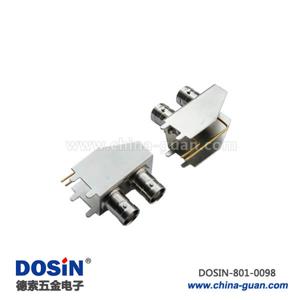 801-0098 bnc視頻接口雙頭鋅合金50歐姆彎式母頭射頻同軸連接器