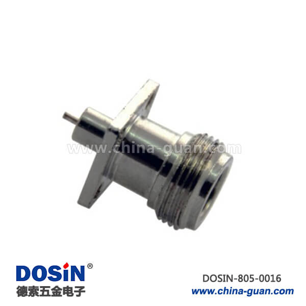 pcb射頻連接器n型同軸連接器直式4孔方形法蘭面板安裝 pcb射頻連接器n型同軸連接器直式4孔方形法蘭面板安裝