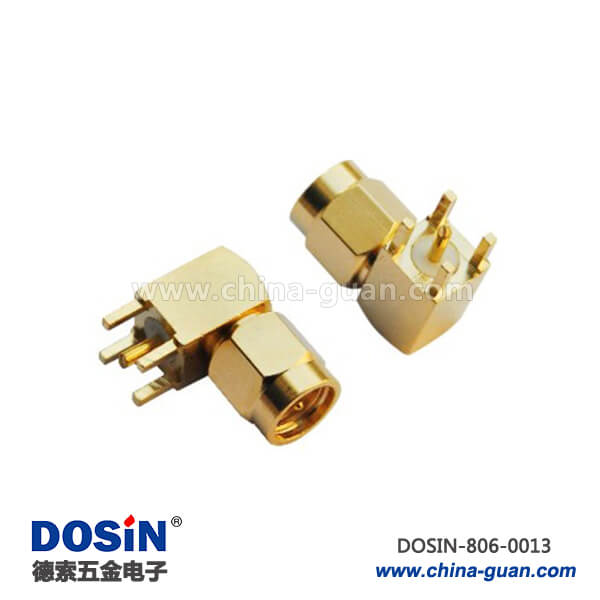 sma系列射頻同軸連接器彎式公頭PCB板端 sma系列射頻同軸連接器彎式公頭PCB板端