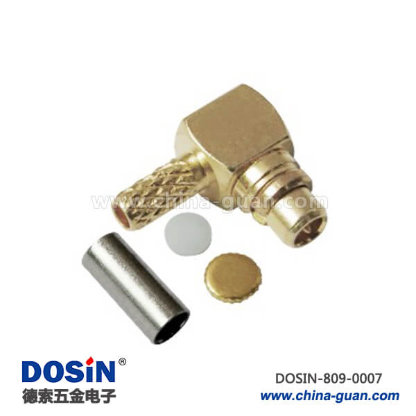 MMCX同軸連接器 公頭彎式壓接同軸線纜MMCX接頭 MMCX同軸連接器 公頭彎式壓接同軸線纜MMCX接頭