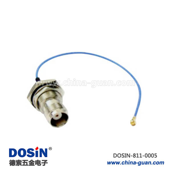 811-0005 tnc穿墻母頭接rg174射頻同軸線材接ipex