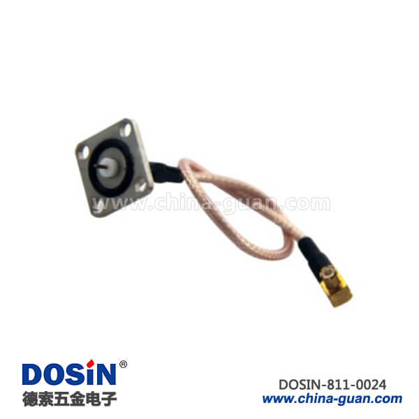 811-0024 mcx法蘭四孔防水頭rg316射頻同軸線材接oem