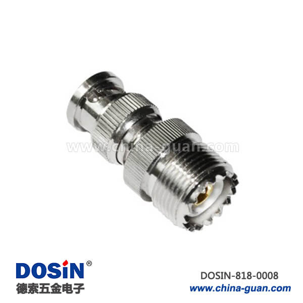 818-0008 bnc轉接頭公頭轉UHF直式同軸連接器母頭