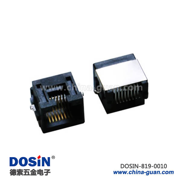 819-0010 RJ45連接器8P8C SMT型屏蔽PH5.46mm