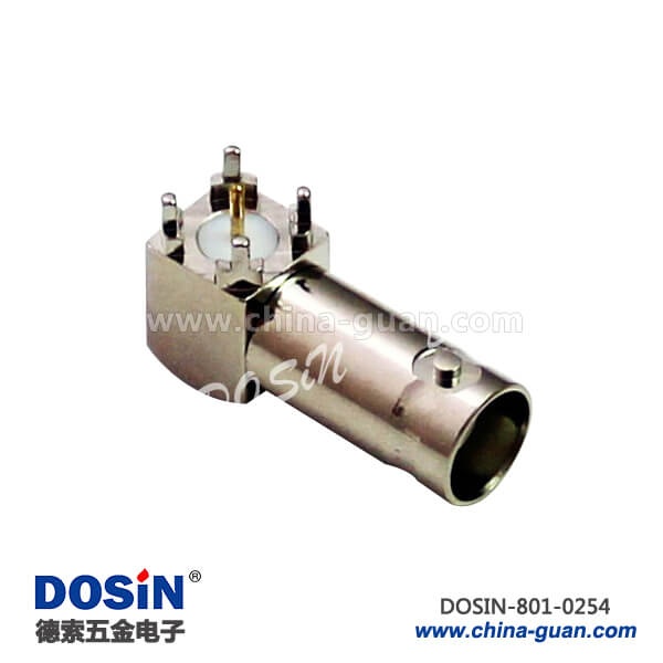 bnc接頭母頭彎式插板PCB板端連接器 bnc接頭母頭彎式插板PCB板端連接器