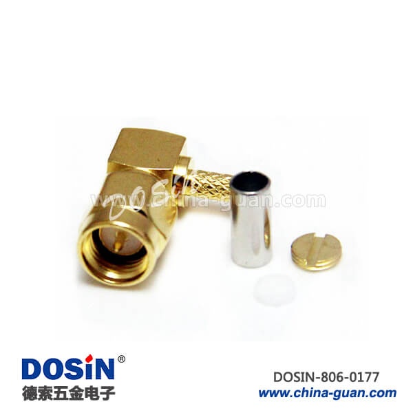 806-0177 sma公頭轉接線彎式壓接射頻同軸連接器