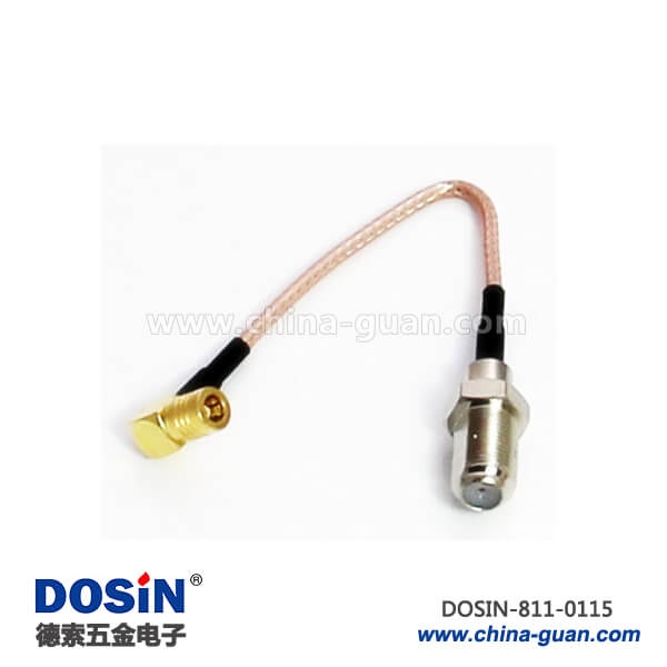 811-0115 rg179同軸電纜SMB鍍金公頭接F直式母頭