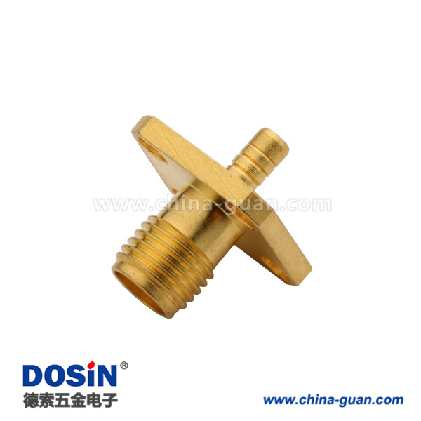 DOSIN-806-1015 sma4孔法蘭母頭直式同軸電纜連接器