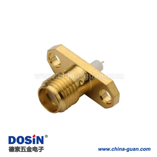 DOSIN-806-1023 sma射頻同軸鍍金法蘭2孔直式母頭