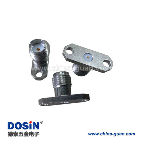 DOSIN-806-1033 SMA射頻同軸連接器直式母頭2孔法蘭面板安裝