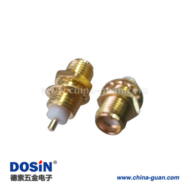 DOSIN-806-1055 SMA射頻同軸穿墻樹脂灌膠直式母頭電視天線接頭