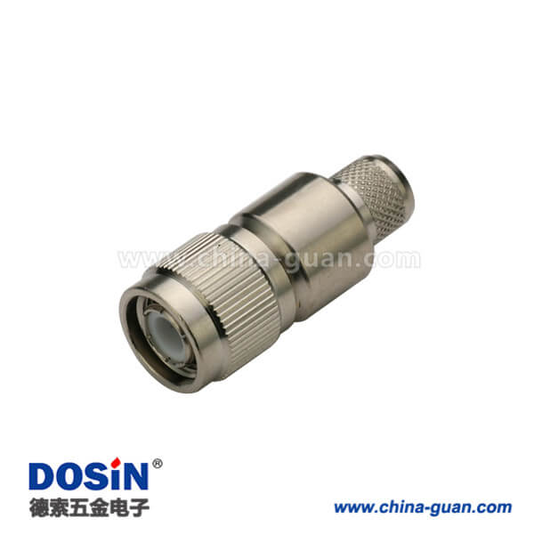 DOSIN-802-1008 tnc連接器直式壓接公頭同軸線纜接線LMR400,RG8,213