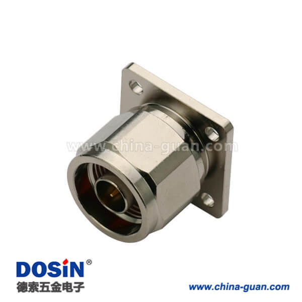 DOSIN-805-1035 n頭直式公頭4孔法蘭盤型同軸連接器接射頻線