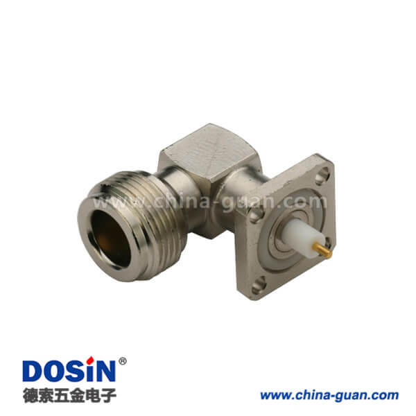 DOSIN-805-1045 n頭射頻同軸連接器母頭帶法蘭方板電視接頭彎式