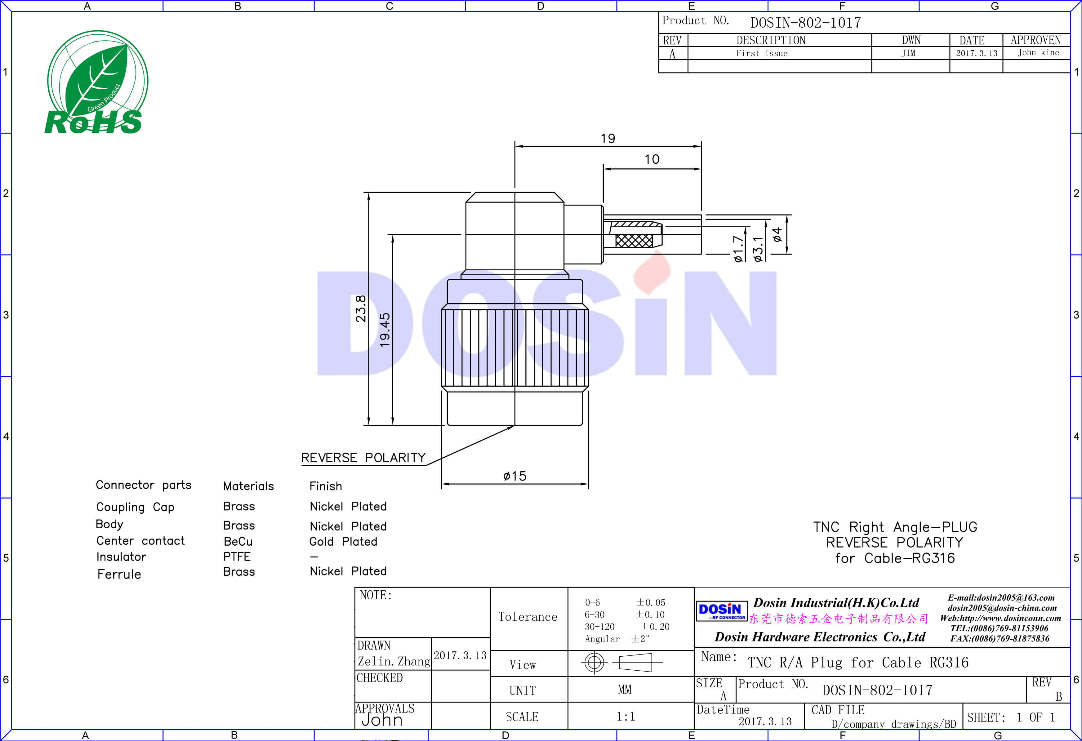 tnc接頭公頭壓接彎式射頻同軸rf接線rg316