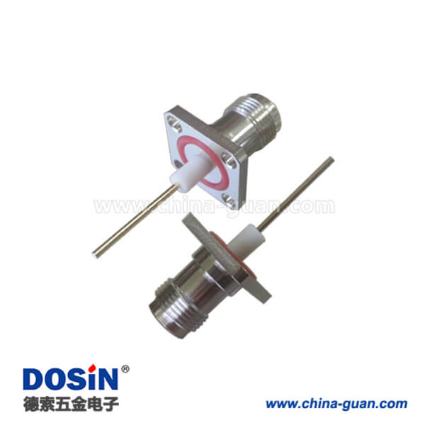 DOSIN-802-1030 tnc射頻同軸連接器法蘭盤4孔面板安裝直式母頭