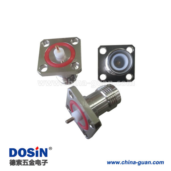 DOSIN-802-1031 tnc連接器rf射頻同軸4孔法蘭安裝盤直通式插座