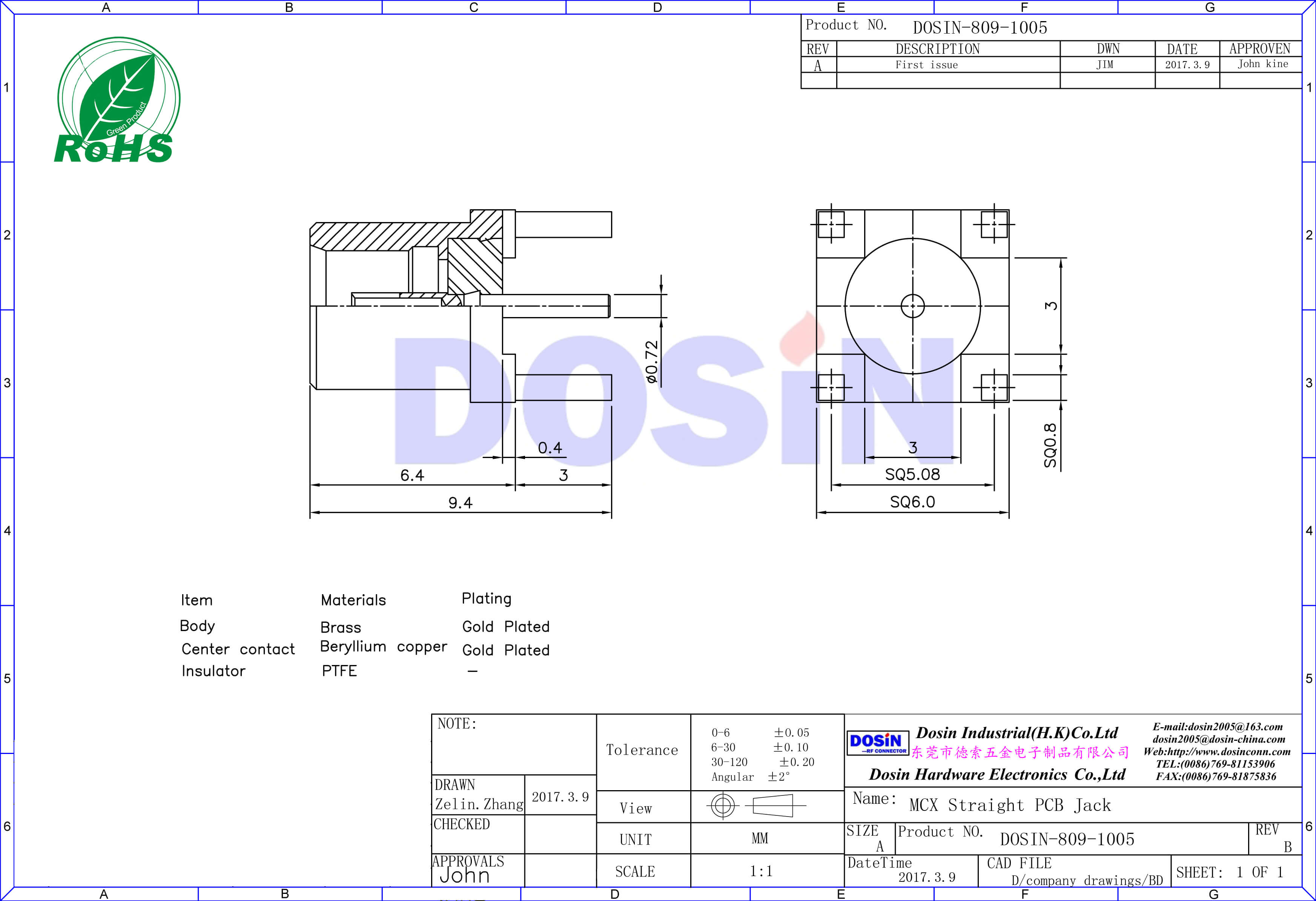 mcx直插式母頭面板安裝專業射頻同軸連接器