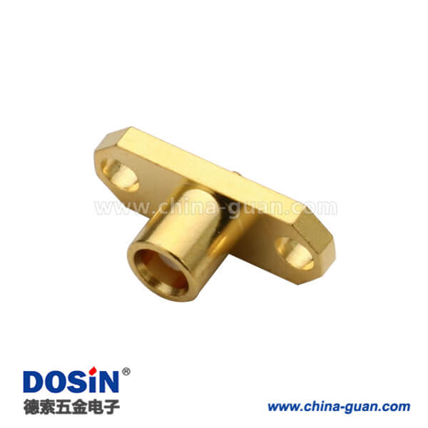 DOSIN-809-1019 mcx連接器接口母頭法蘭盤2孔面板安裝直式同軸電纜