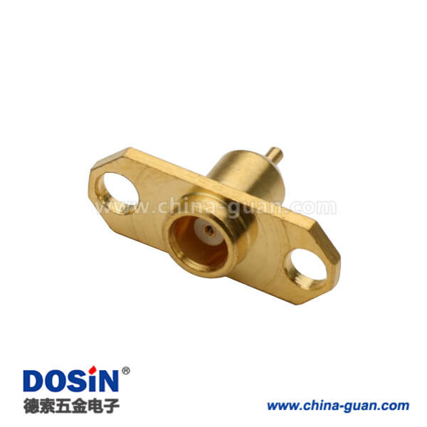 DOSIN-809-1020 mcx直式法蘭盤2孔面板安裝母頭rf射頻同軸連接器