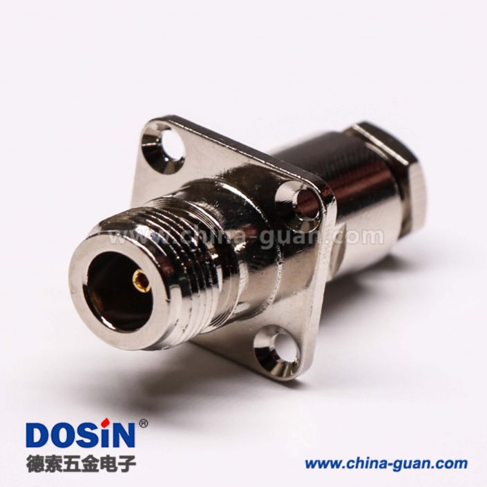 11 N型母頭直式四孔法蘭螺母鎖緊接式接線(xiàn)