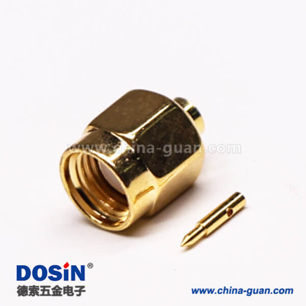 8 SMA直公頭180度射頻同軸連接器鍍金焊接接線