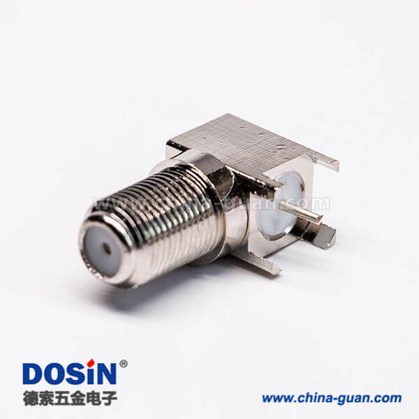 DOSIN-803-0182 F母連接器90度接PCB板穿墻同軸連接器