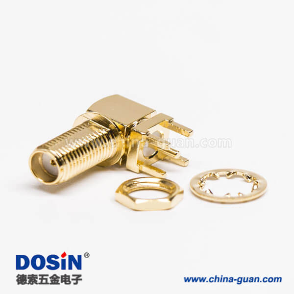 DOSIN-806-0121 SMA型90度四腳插座母頭接PCB板