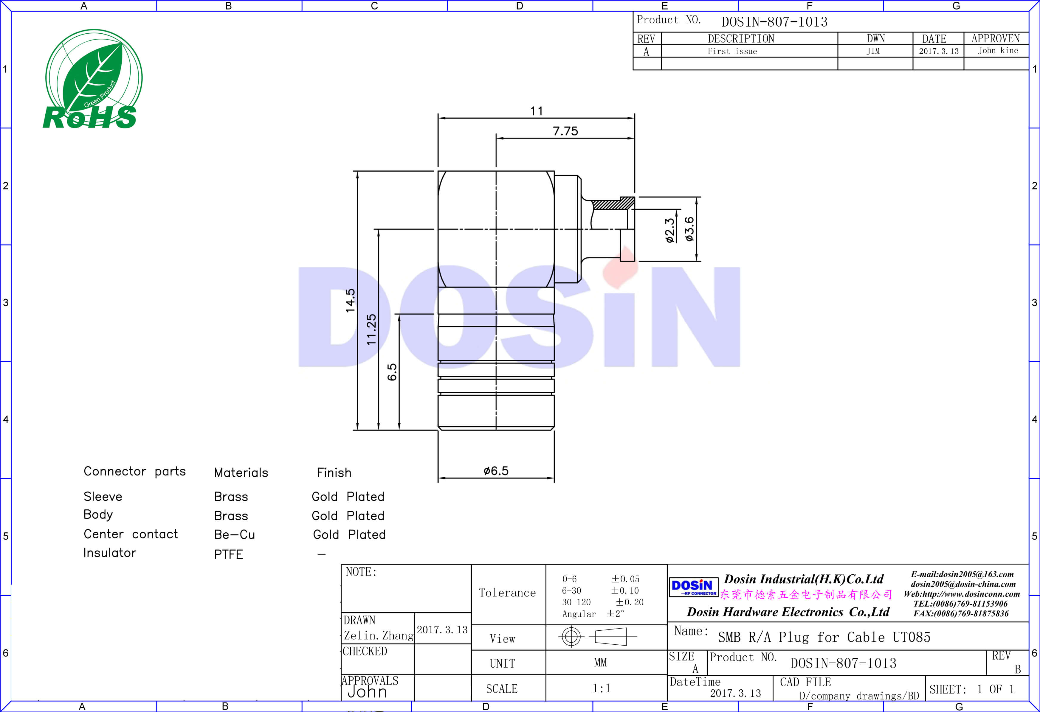 smb彎式焊接公頭常用射頻同軸連接器接線纜UT085