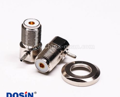 1-2 uhf接頭彎式母頭金針前鎖穿墻板端連接器