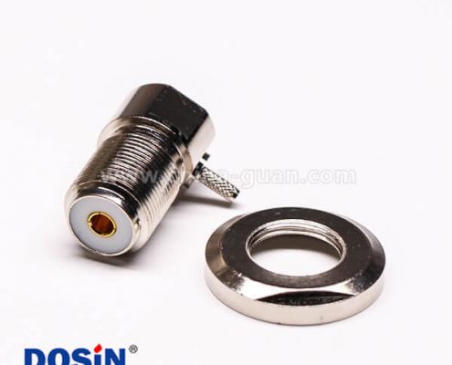 1-3 uhf接頭彎式母頭金針前鎖穿墻板端連接器