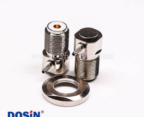 1 uhf接頭彎式母頭金針前鎖穿墻板端連接器