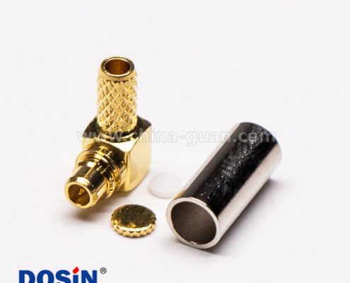 1 MMCX接頭彎式公頭鍍金壓接式接同軸線纜