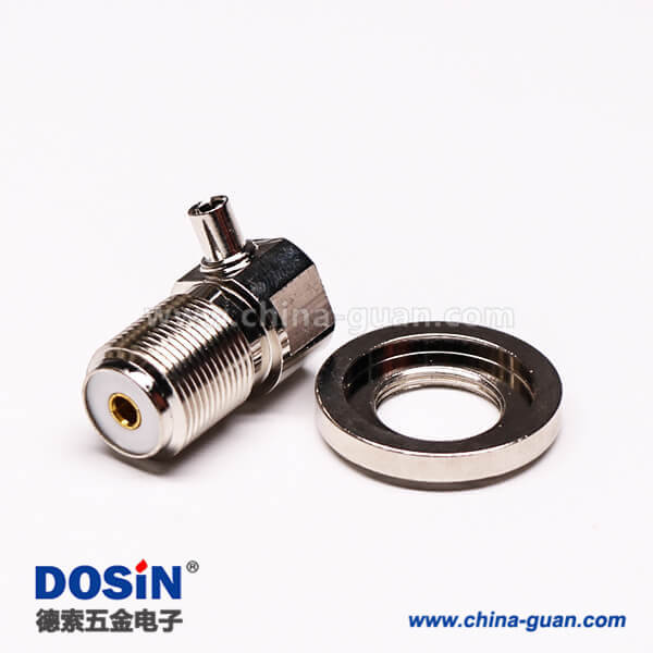 uhf彎式接頭母頭前鎖板端穿墻UHF-SL16-KW33