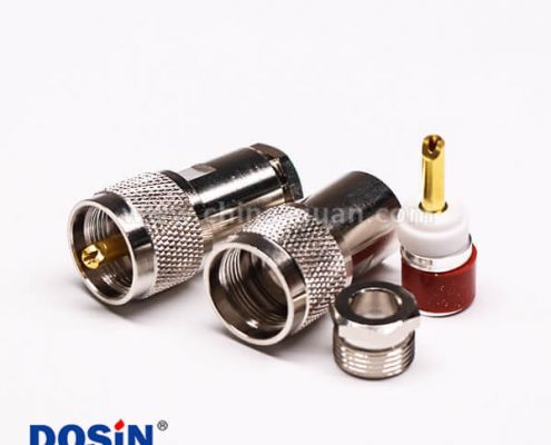 12-3 同軸電纜UHF接頭公頭直式金針螺母鎖緊