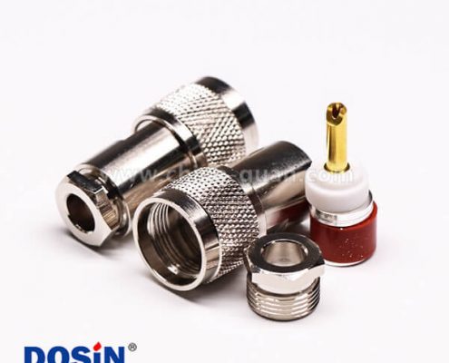 12-4 同軸電纜UHF接頭公頭直式金針螺母鎖緊