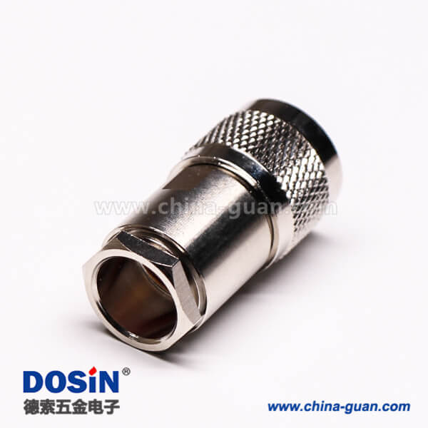 13-1 uhf公頭連接器同軸線纜螺母鎖緊滾花紋針鍍金