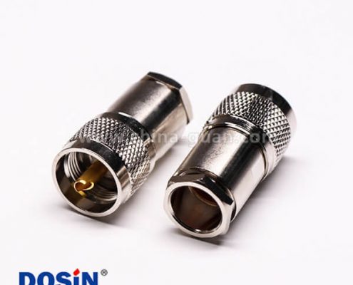 13-3 uhf公頭連接器同軸線纜螺母鎖緊滾花紋針鍍金