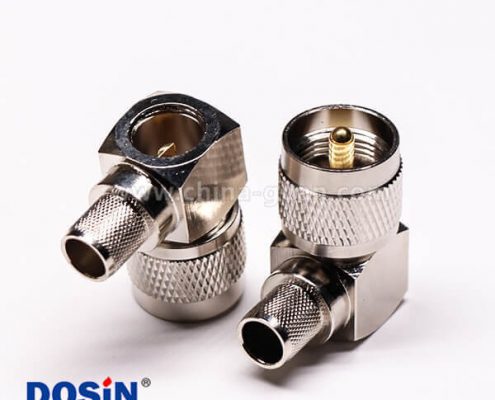 15-2 uhf彎式接頭公頭壓接式金針帶滾花紋接線