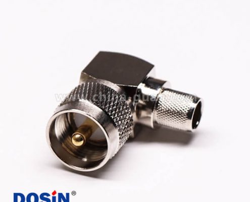 15 uhf彎式接頭公頭壓接式金針帶滾花紋接線