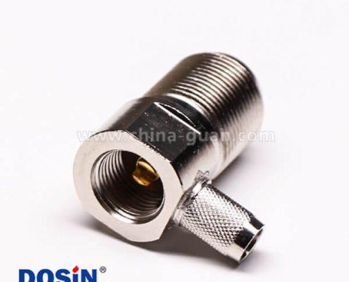 17-1 uhf 連接器前穿墻彎式壓接母頭接線