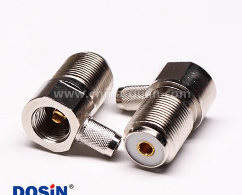 17-2 uhf 連接器前穿墻彎式壓接母頭接線