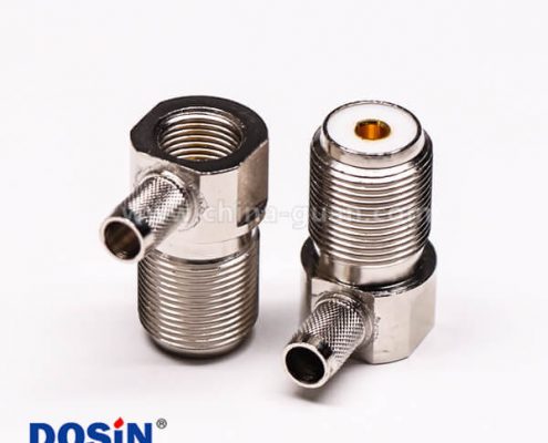 17-3 uhf 連接器前穿墻彎式壓接母頭接線