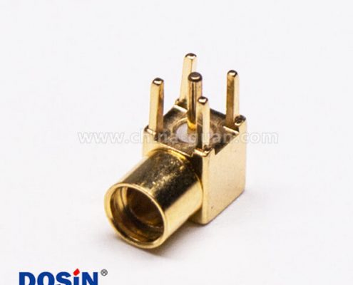 2 MMCX接口母頭彎式90度插孔接PCB板