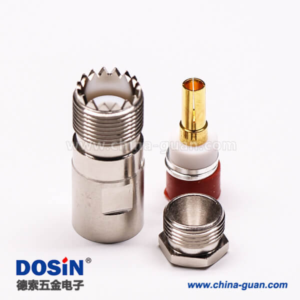 20-2 uhf同軸線纜UHF-K5直式母頭螺母鎖緊