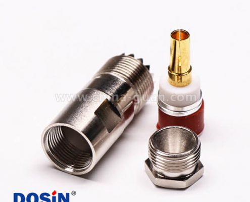 20-3 uhf同軸線纜UHF-K5直式母頭螺母鎖緊