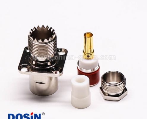 22-2 uhf型連接器母頭直式板端四孔法蘭安裝